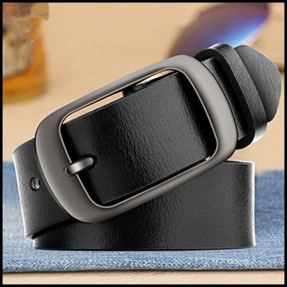 Genuine Cowhide Leather Belts with Pin Buckle for Women